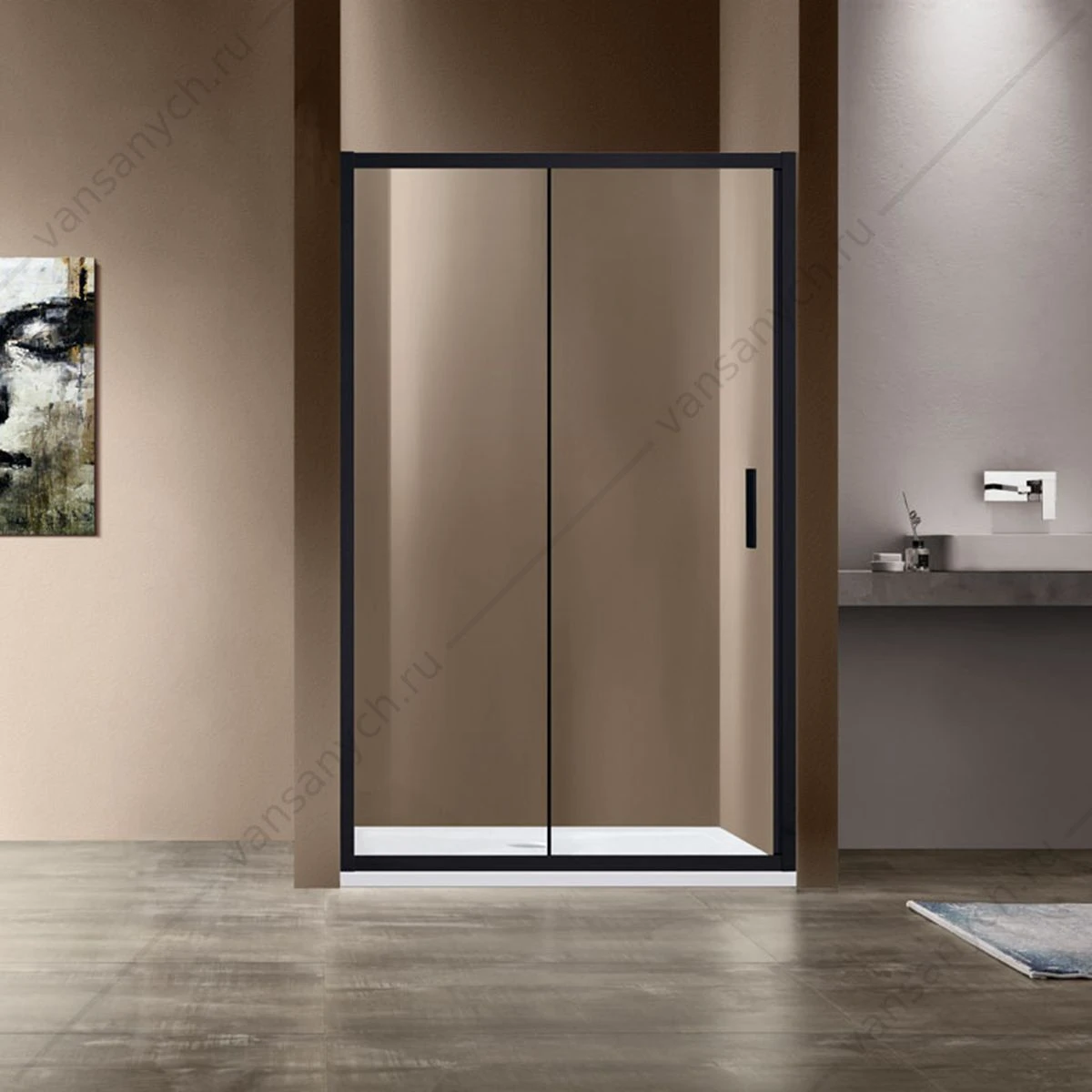 Душевая дверь Vincea Garda VDS-1G120CLB, 1200, черный, стекло прозрачное
