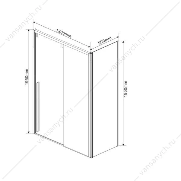 Душевой уголок Vincea Lugano VSR-1L9012CLB-1, 1200*900, черный, стекло прозрачное