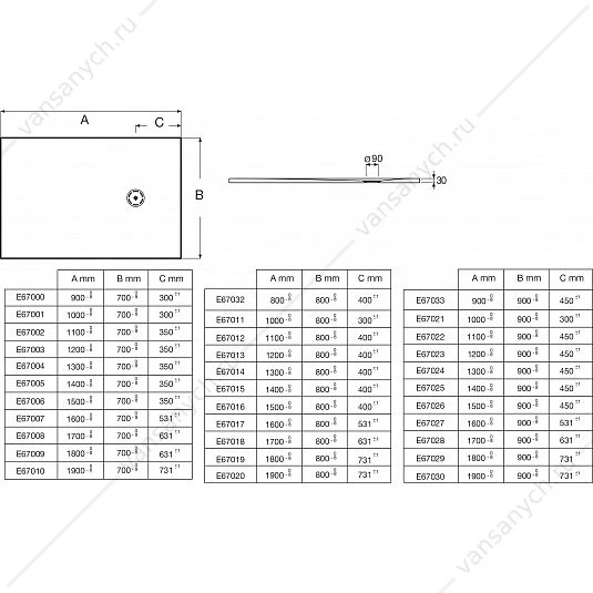 Душевой поддон Jacob Delafon Singulier 120x90х3 см, белый, E67023-SHM