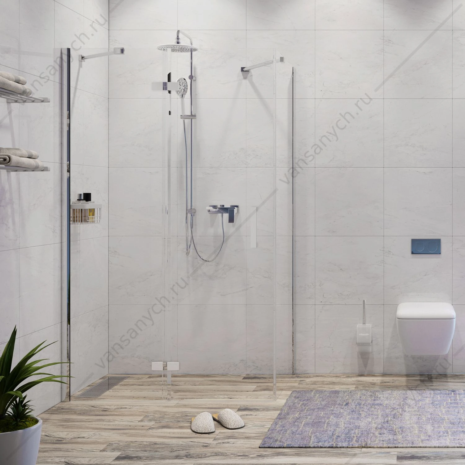 Душевой уголок 120х100х200 Aller 10H10LWHITE, белый/хром