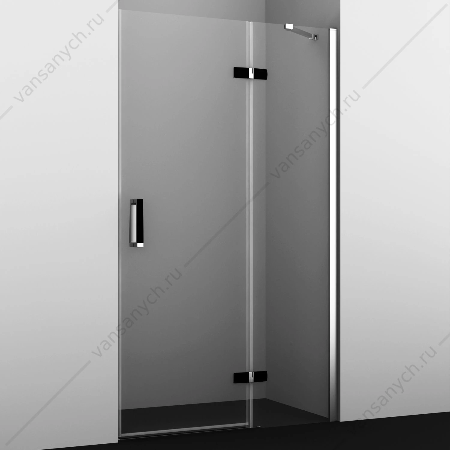 Душевая дверь 120х200 Aller 10H05RBLACK MATT , черный/хром