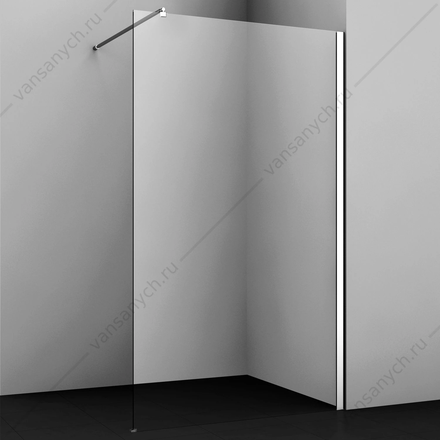 Душевая перегородка 120х200 Rossel 28W40, хром