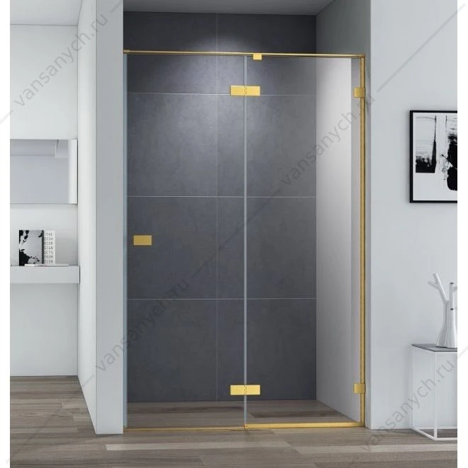 Дверь душевая 120х197 CEZARES BELLAGIO-B-12, золото брашир.,  BELLAGIO-B-12-120-C-BORO