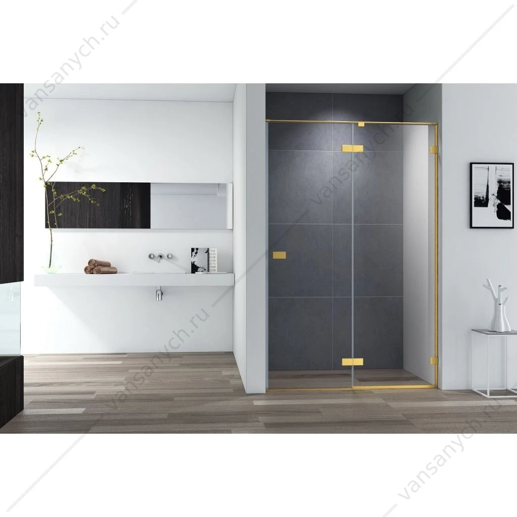 Дверь душевая 140х197 CEZARES BELLAGIO-B-12, золото брашир.,  BELLAGIO-B-12-140-C-BORO
