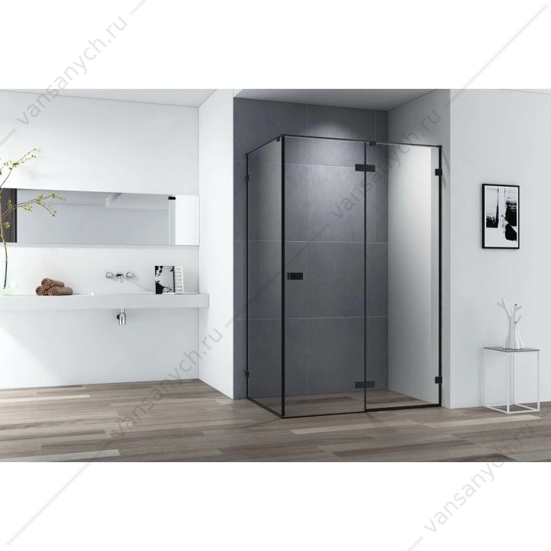 Душевой уголок 100х80 CEZARES BELLAGIO-AH-1, черный, BELLAGIO-AH-1-100/80-C-NERO