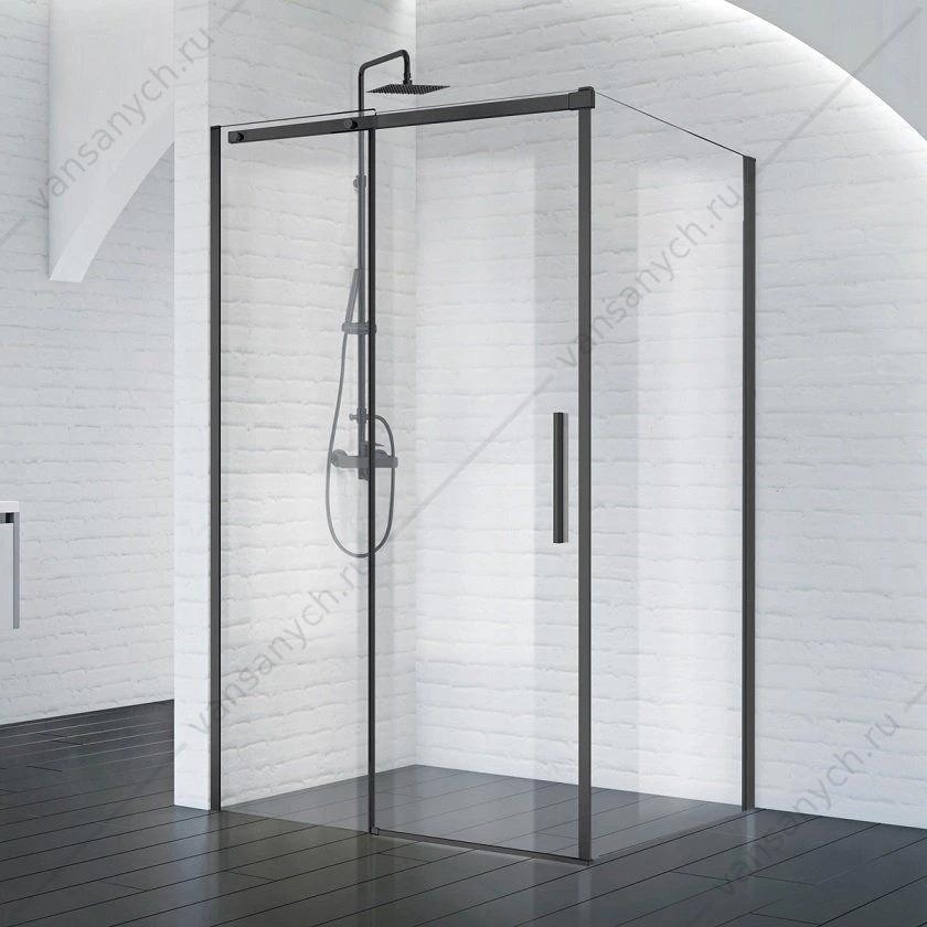 Душевой уголок 140х90 BELBAGNO ACQUA-AH-1-140/90-C-NERO черный
