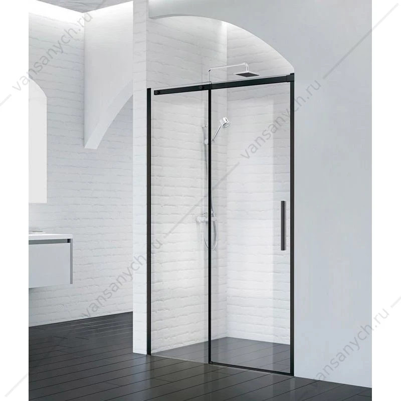 Душевая дверь 130х195 BELBAGNO черный профиль ACQUA-BF-1-130-C-Nero