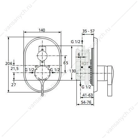 Смеситель встраиваемый Ideal Standard MELANGE для душа, внешний комплект, A4273AA