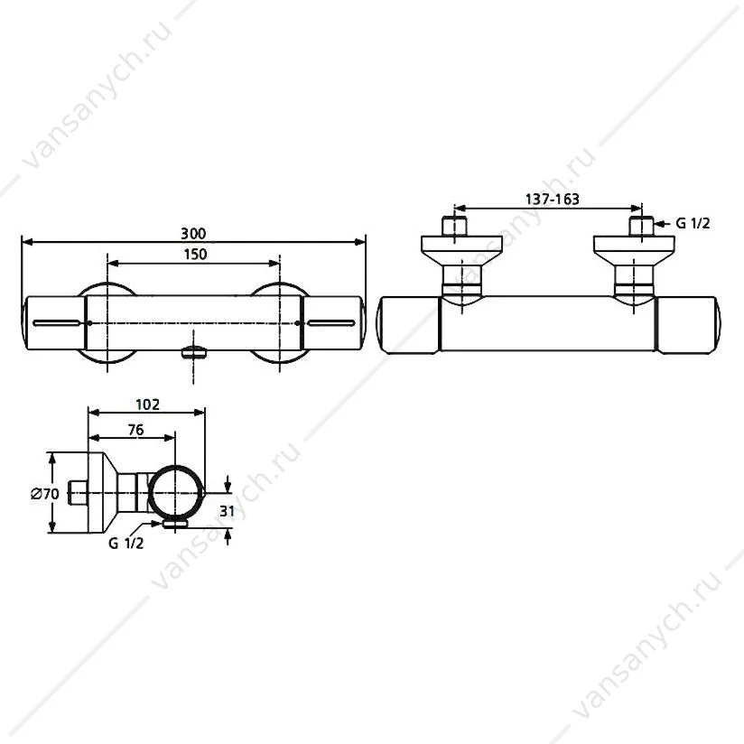 Смеситель термостатический для душа MELANGE Ideal Standard A4279AA