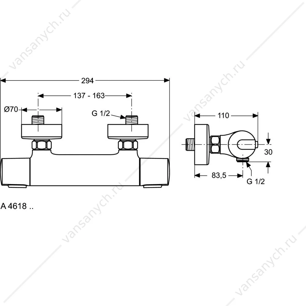 Смеситель термостатический для душа Ideal Standard CERATHERM 100 A4618AA