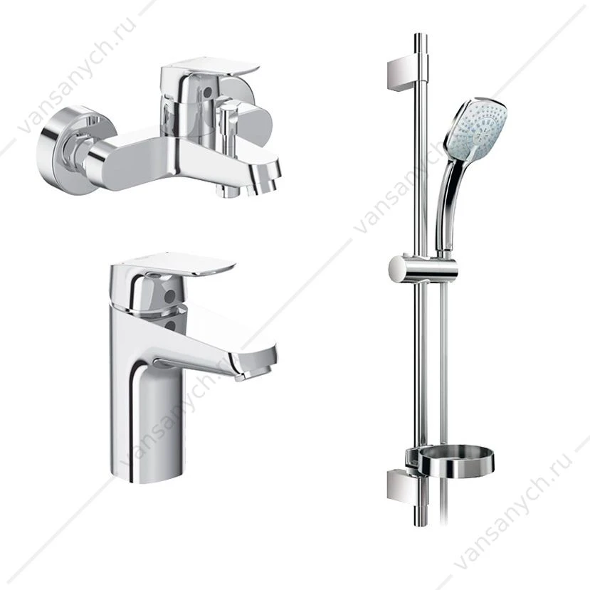 Набор для ванны Ideal Standard Ceraflex (B1713AA см-ль д/умыв. + B1721AA см-ль д/ванны + B0008AA душ. гарнитур)