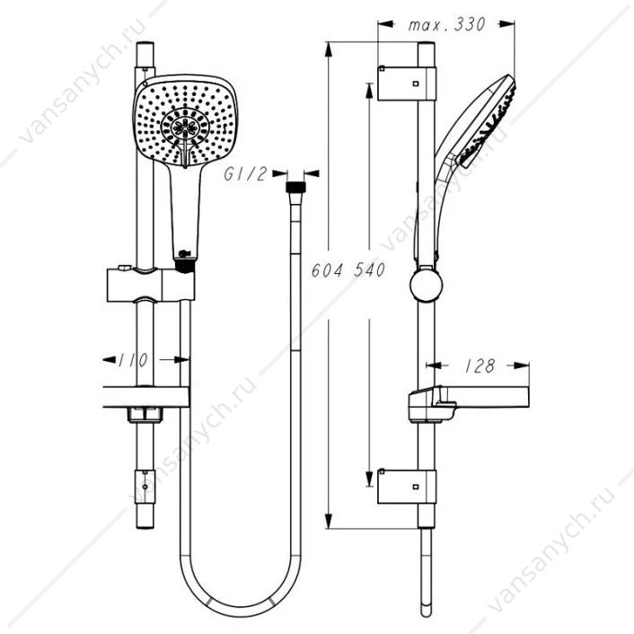 Набор для ванны Ideal Standard Ceraplan III(B0704AA см-ль д/умыв. + B0718AA см-ль д/ванны + B0008AA душ. гарнитур)