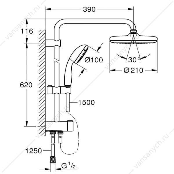 Душевая система GROHE Tempesta New 210, 26381001