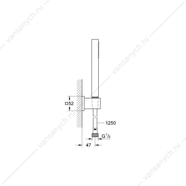 Душевой гарнитур GROHE Euphoria Cube, шланг Relexaflex 1250 мм, 27703000