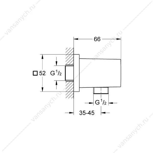 Подключение для душевого шланга GROHE Euphoria Cube, 27704000