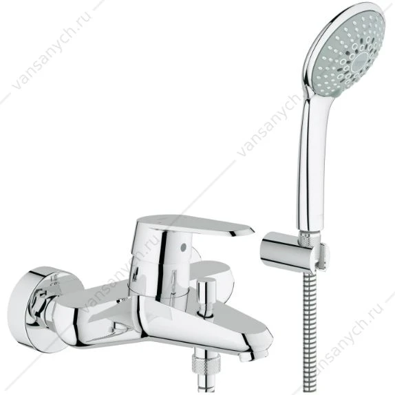 Смеситель для ванны GROHE Eurodisc Cosmopolitan, с душевым гарнитуром Euphoria, 33395002