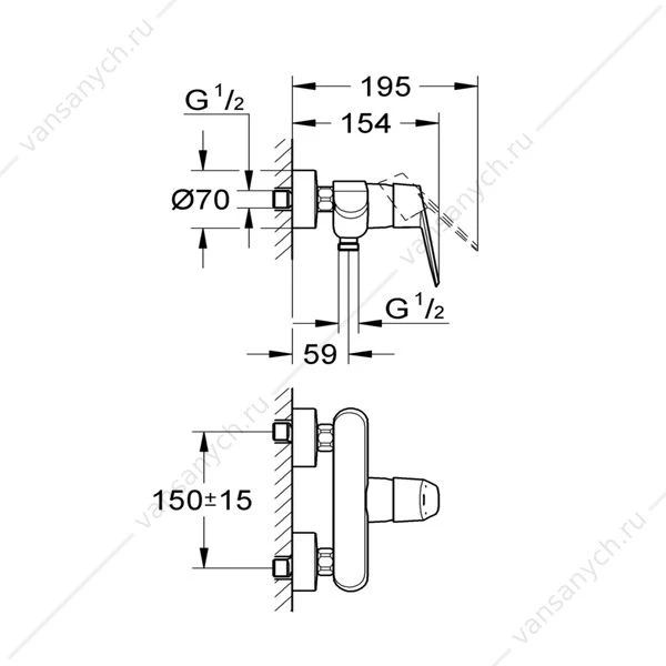 Смеситель для душа GROHE Eurodisc Cosmopolitan, 33569002