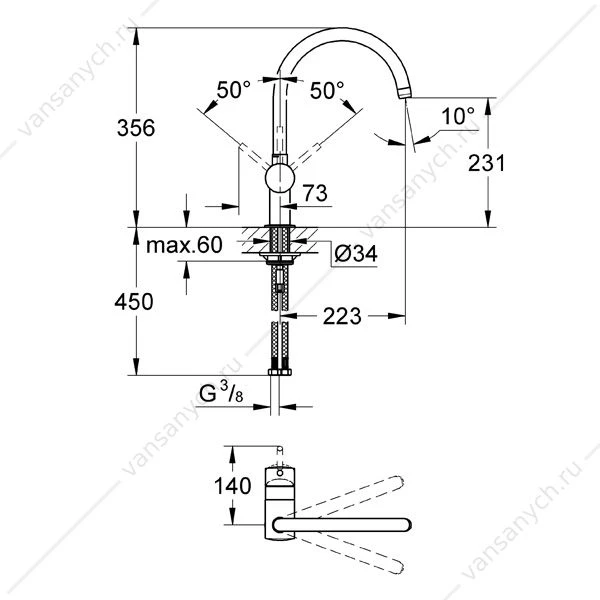 Смеситель для мойки GROHE Minta, 32917000