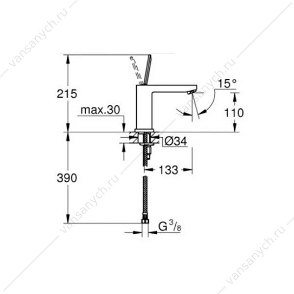 Смеситель для раковины GROHE Eurocube Joy, гладкий корпус, размер M, 23658000