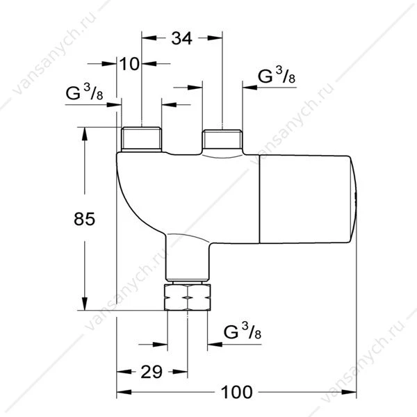 Термостат для установки под раковиной, защита от ожога GROHE Grohtherm Micro, 34487000
