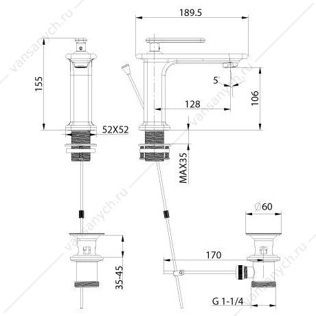 Смеситель для раковины Lemark Mista LM6406WG белый/золото