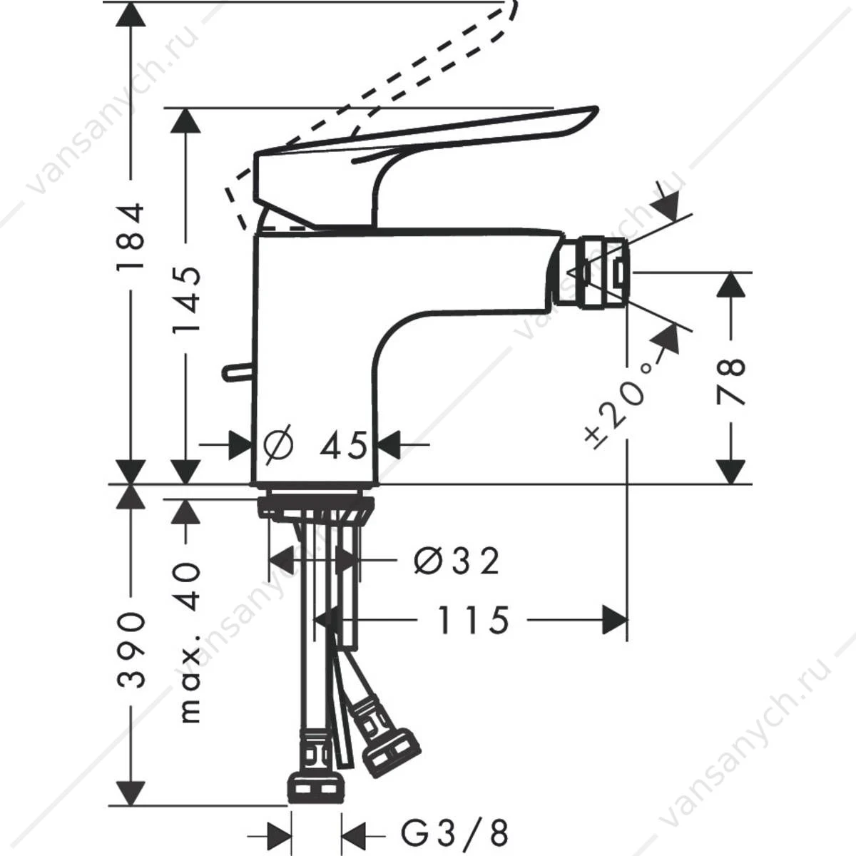 Смеситель для биде HANSGROHE Logis E 71232000