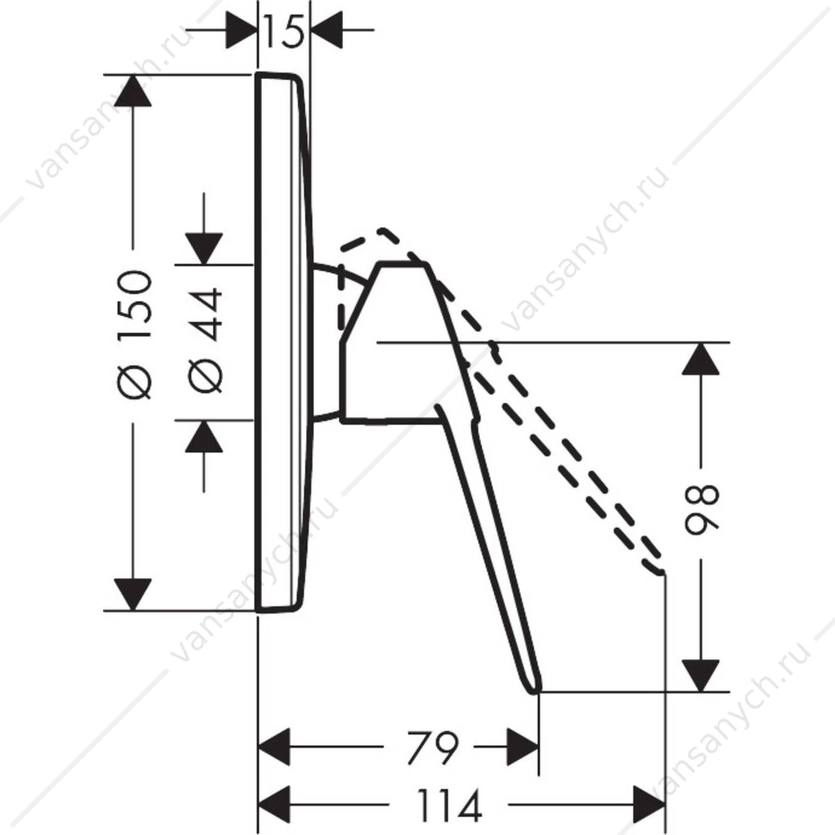 Смеситель для душа (внешняя часть) HANSGROHE Novus Loop 71365000