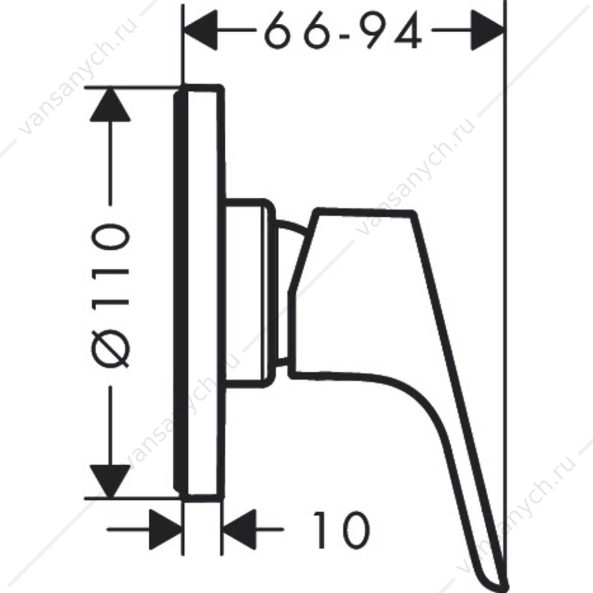Смеситель для душа (внешняя часть) HANSGROHE Focus  31961000