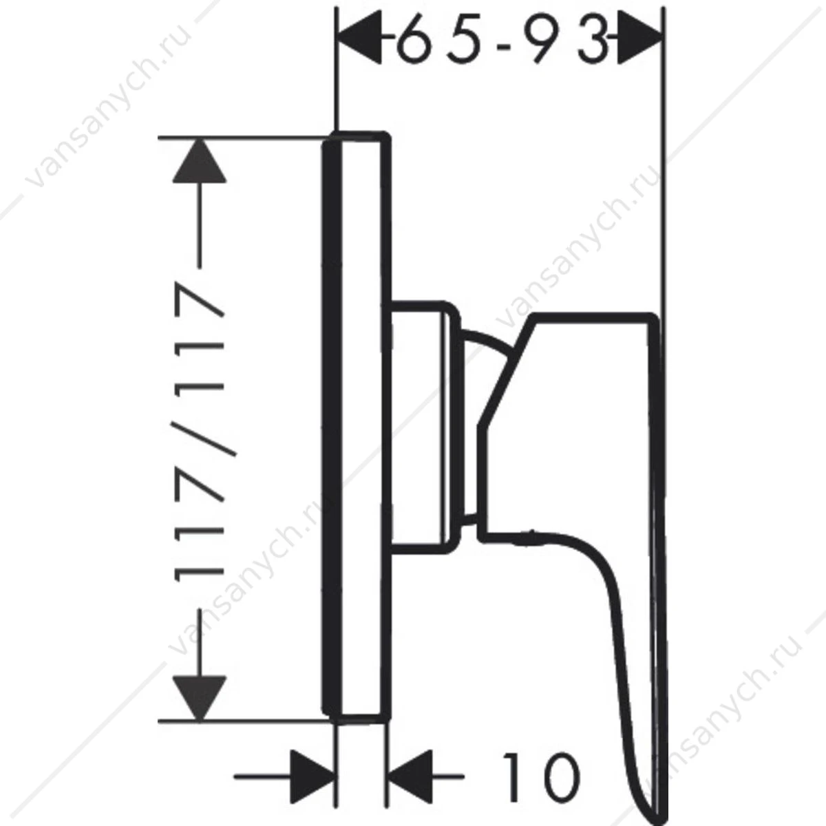 Смеситель для душа (внешняя часть) HANSGROHE Talis E 71764000