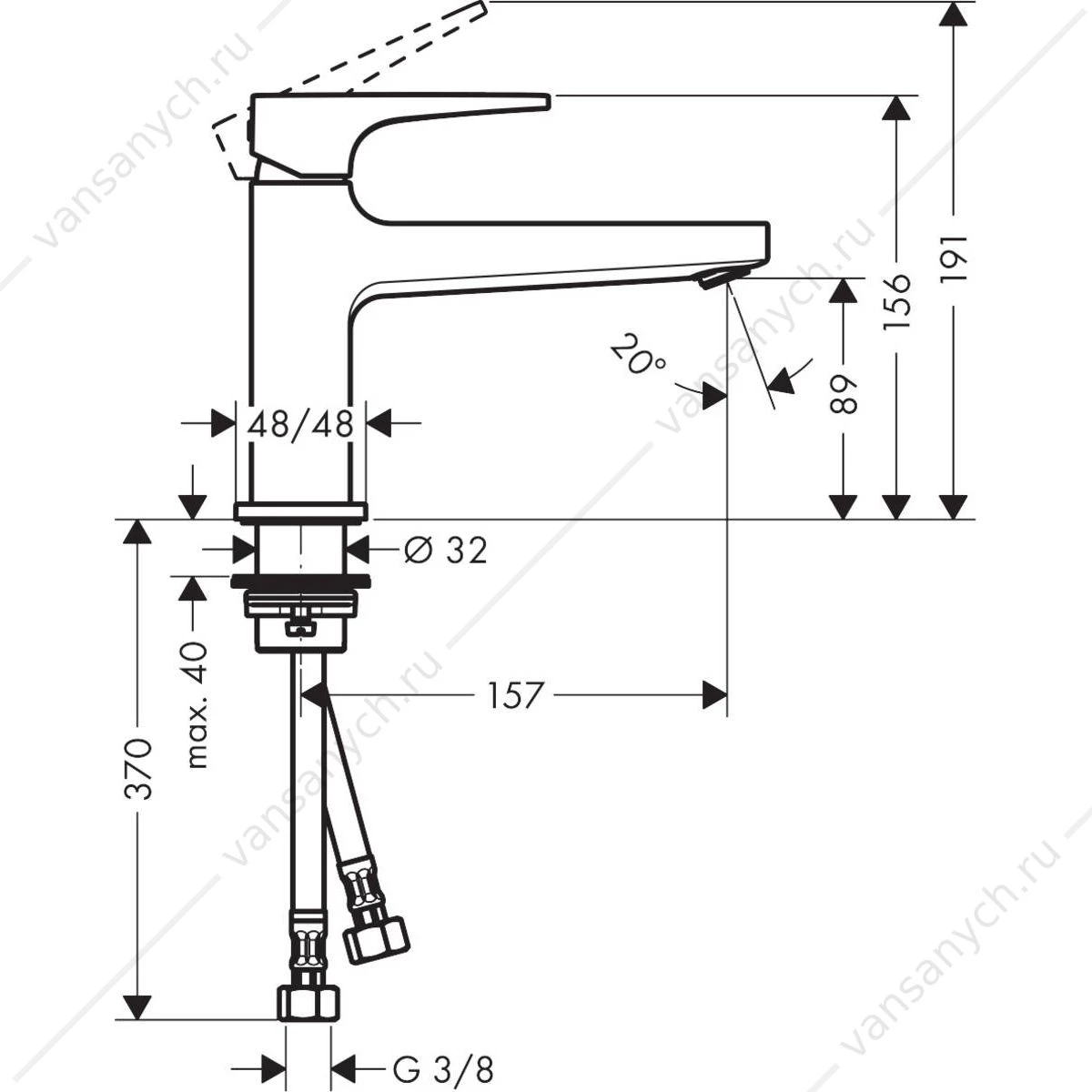Смеситель для раковины 100 Cool Start push-open HANSGROHE Metropol 32502000