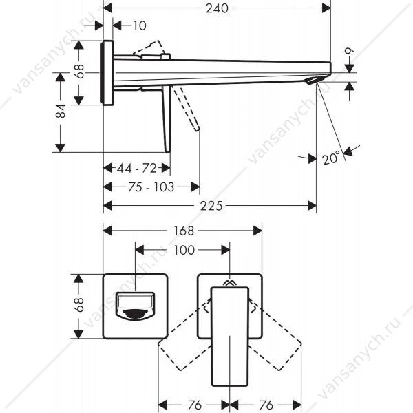 Смеситель для раковины (внешняя часть) белый мат. HANSGROHE Metropol 32526700