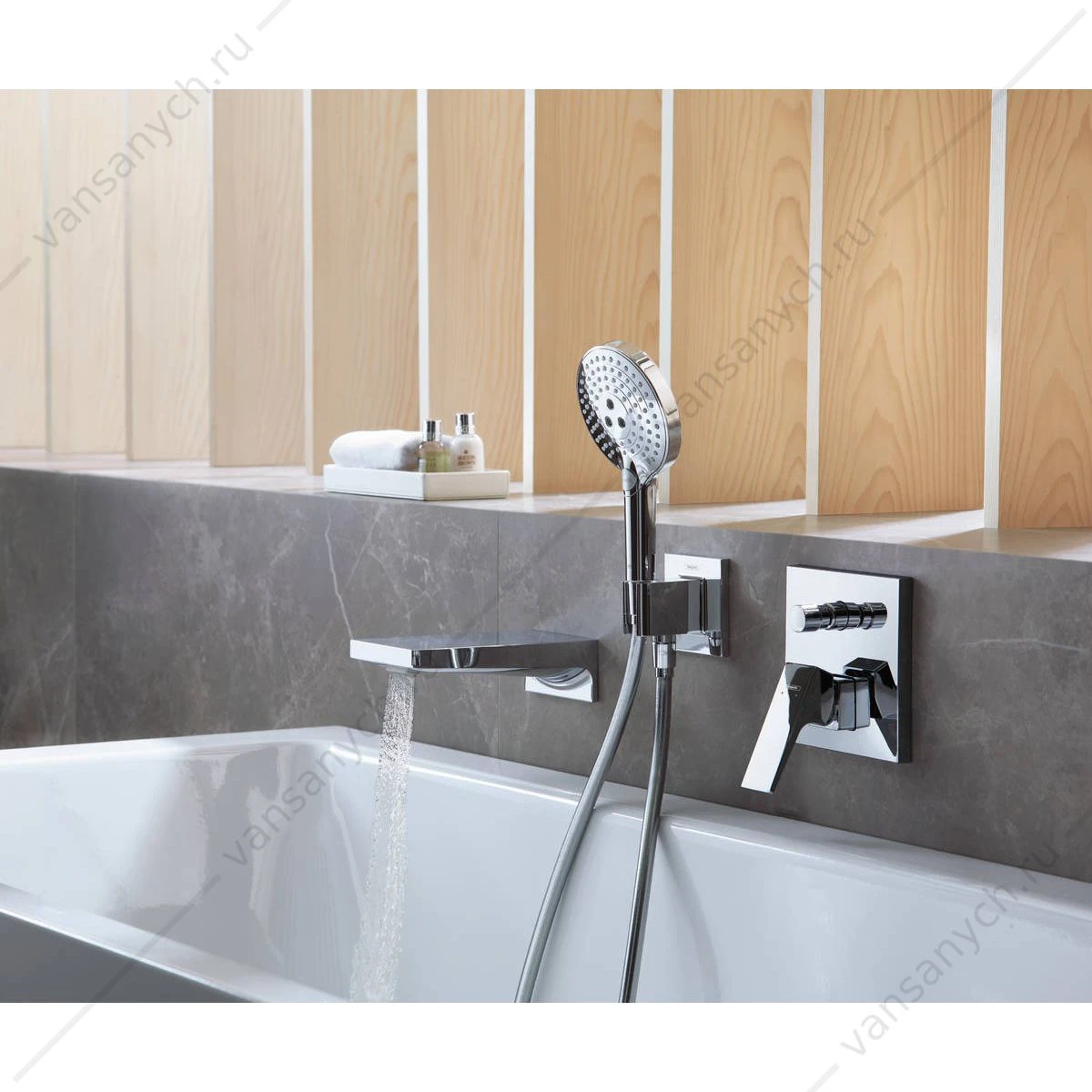 Смеситель для ванны (внешняя часть) золото полир. HANSGROHE Metropol 32545990