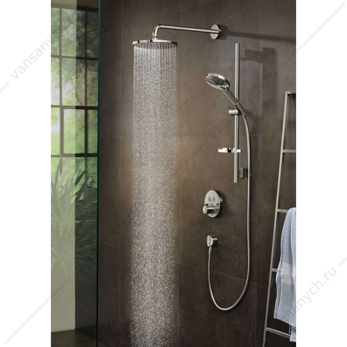 Смеситель термостат для душа (внешняя часть) HANSGROHE ShowerSelect 15743000