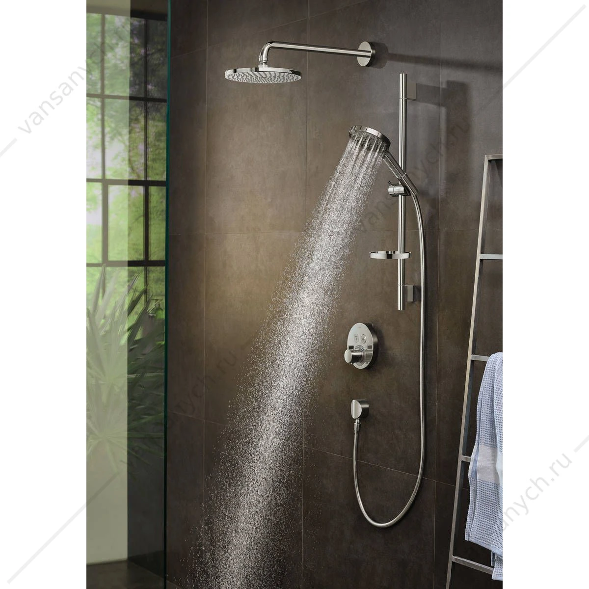 Смеситель термостат для душа (внешняя часть) HANSGROHE ShowerSelect 15743000