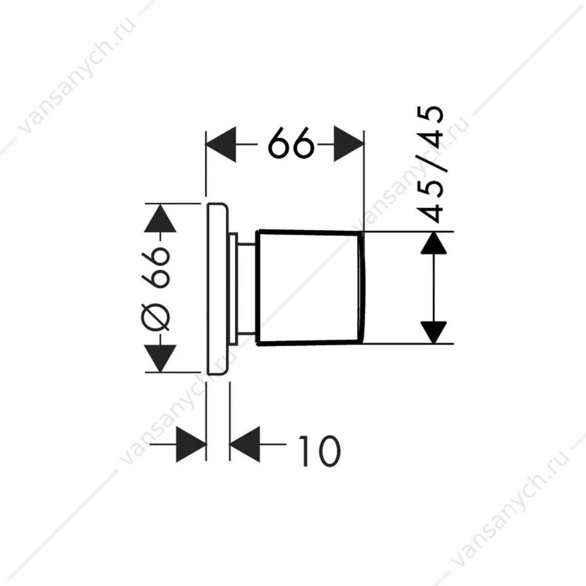 Запорный вентиль (внешняя часть) HANSGROHE Metris 31677000