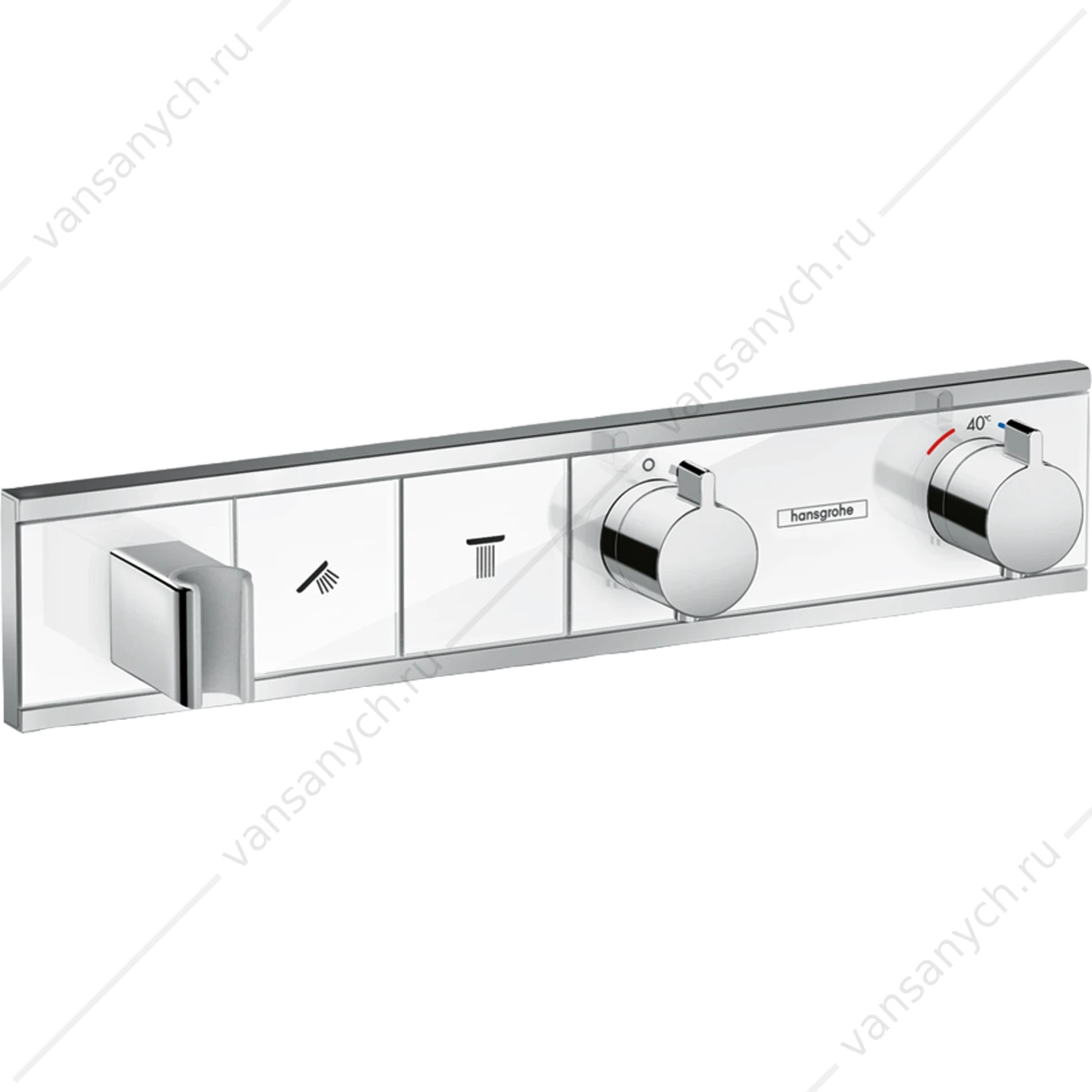 Термостат для 2 потребителей (внешня часть) белый/хром HANSGROHE RainSelect 15355400