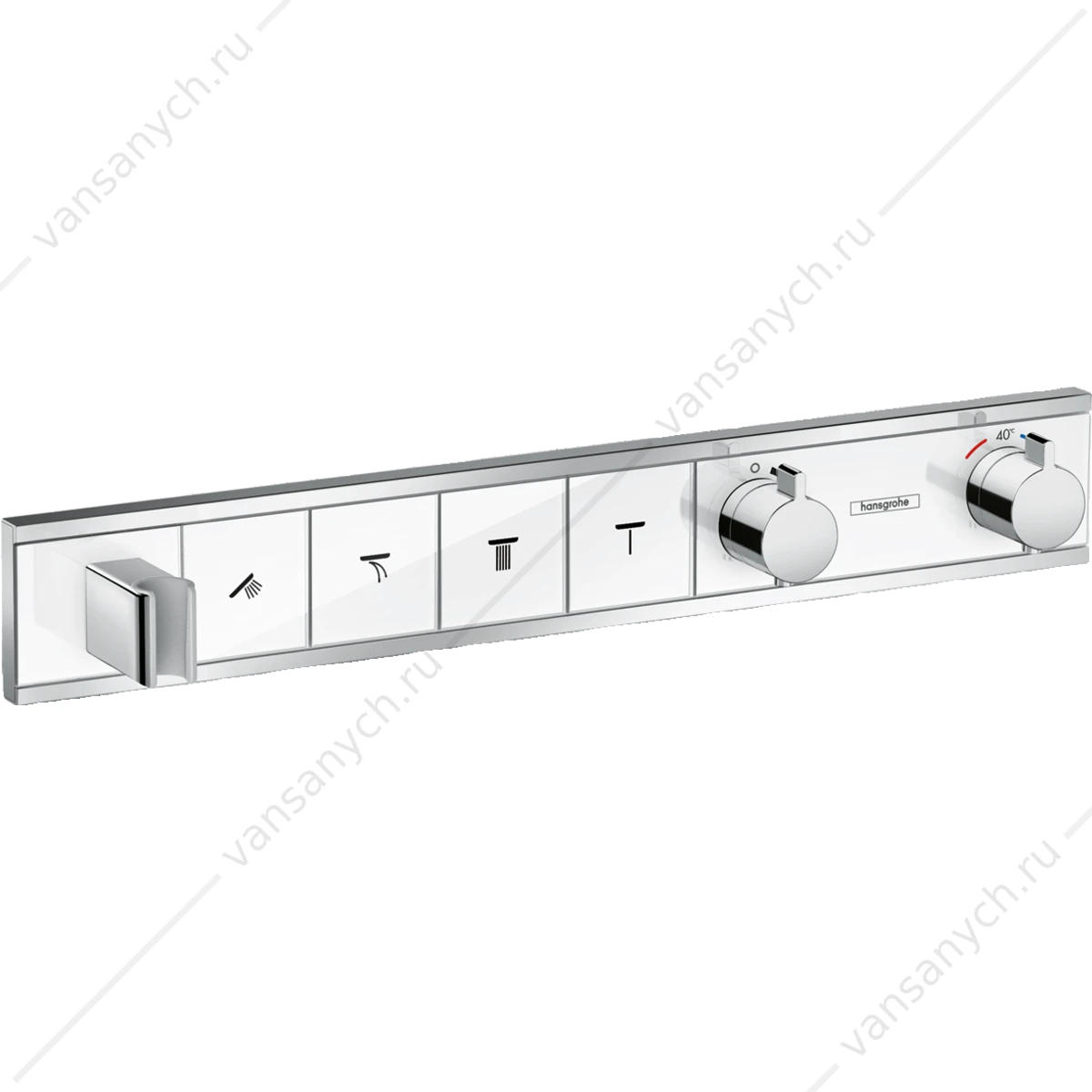Термостат для 4 потребителей (внешня часть) белый/хром HANSGROHE RainSelect 15357400