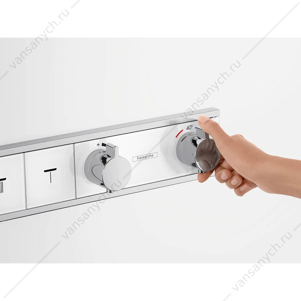 Термостат для 4 потребителей (внешня часть) белый/хром HANSGROHE RainSelect 15357400