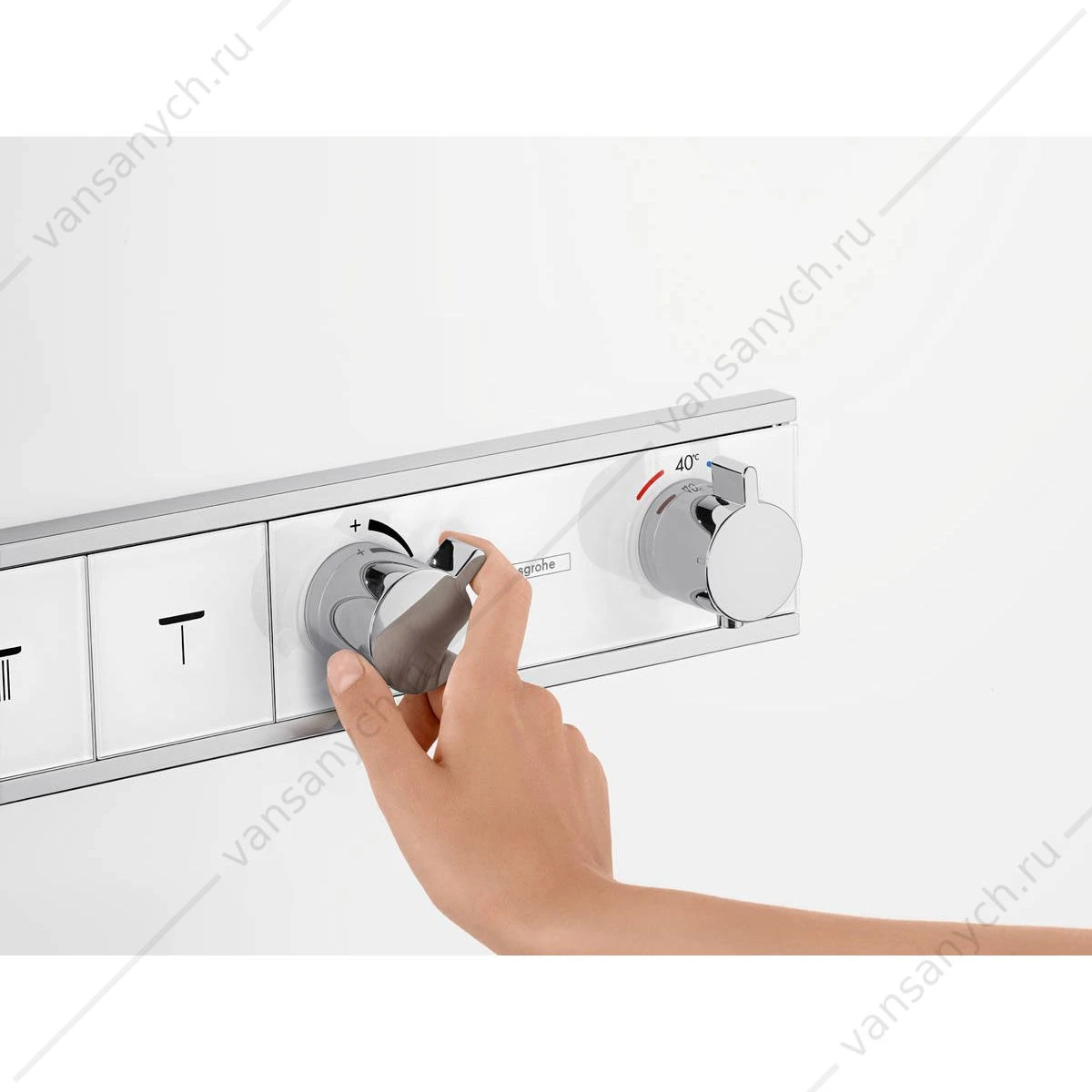 Термостат для 4 потребителей (внешня часть) белый/хром HANSGROHE RainSelect 15357400