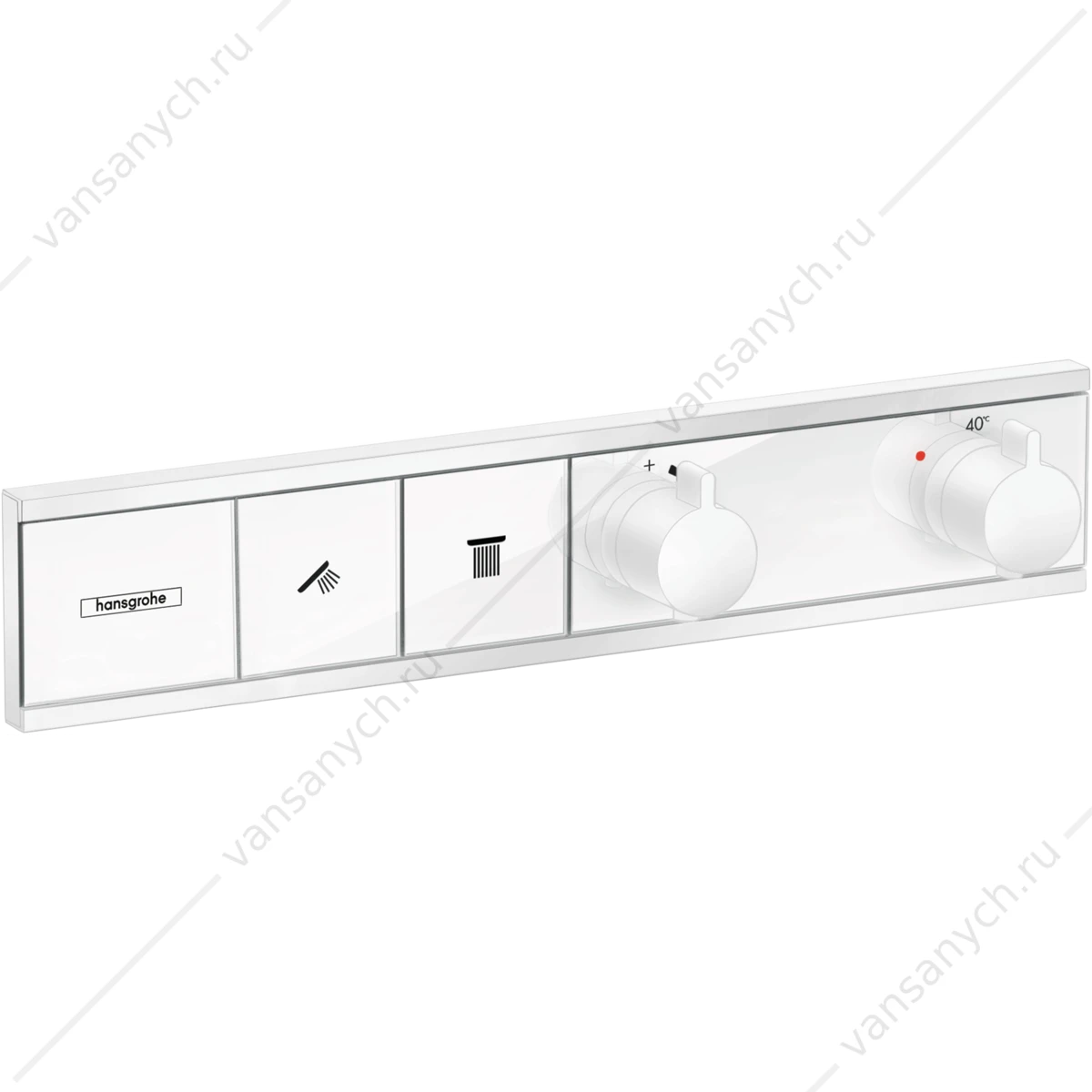 Термостат для 2 потребителей (внешня часть) белый матовый HANSGROHE RainSelect 15380700