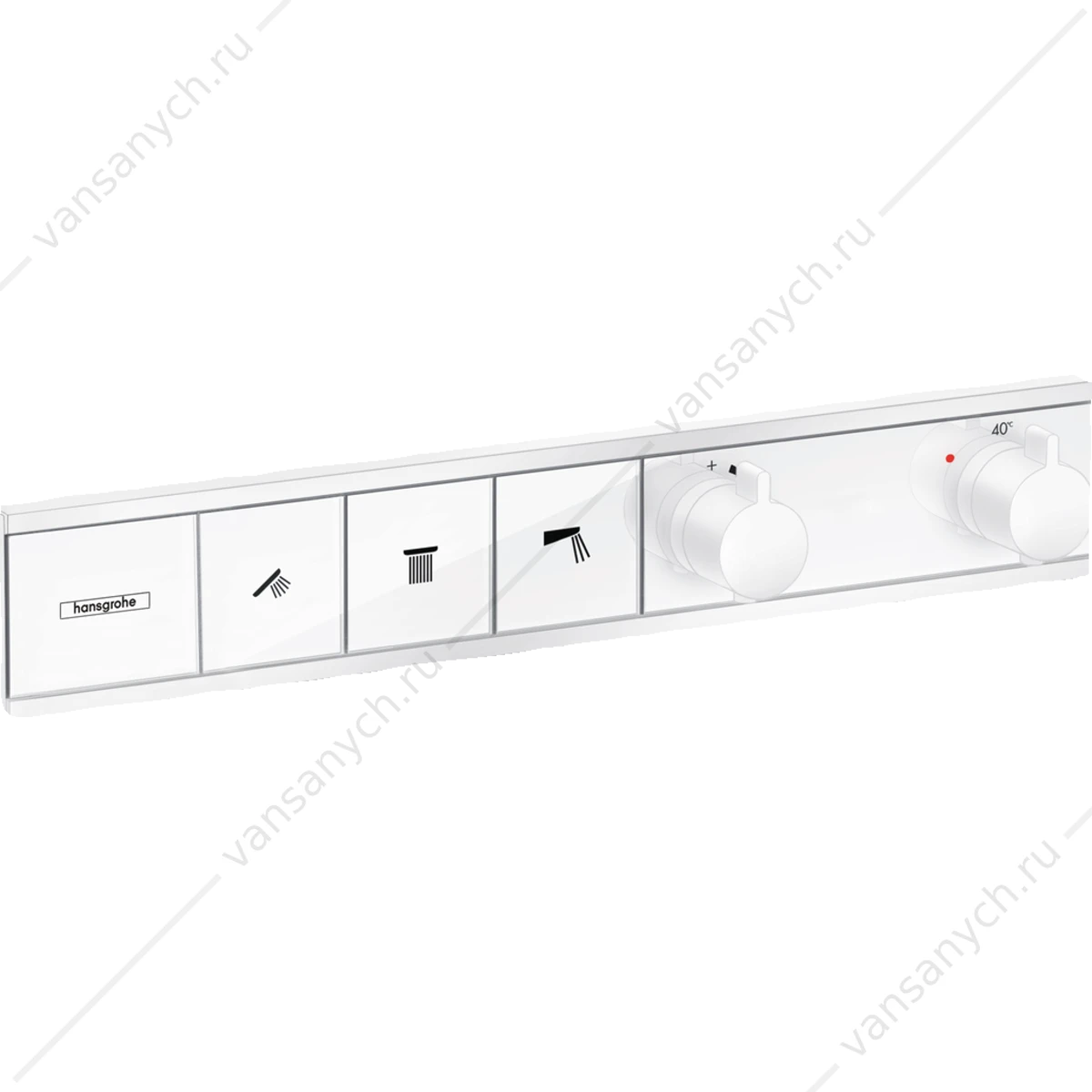 Термостат для 3 потребителей (внешня часть) белый матовый HANSGROHE RainSelect 15381700