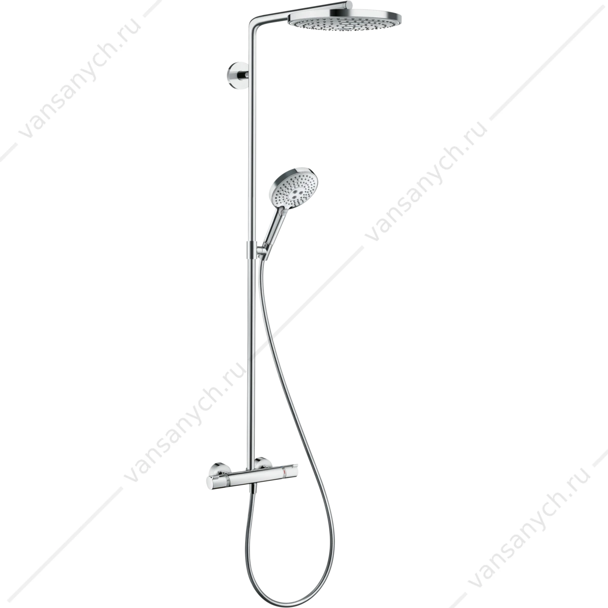 Душевая система с термостатом HANSGROHE Raindance Select Showerpipe S240 2 jet белый/хром 27129400