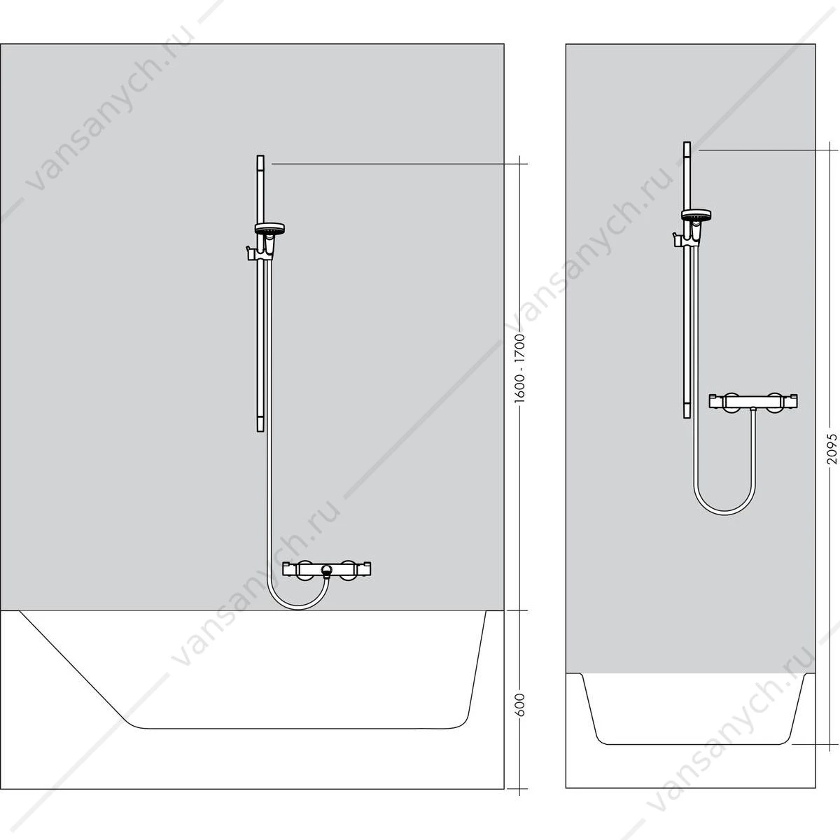 Душевой гарнитур Crometta Vario 65 см HANSGROHE  26532400