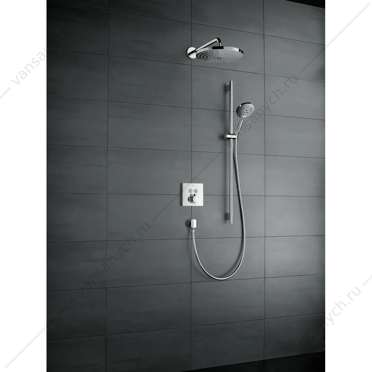 Душевой гарнитур Raindance Select S 120 3 jet 90 см хром/белый HANSGROHE  26631400