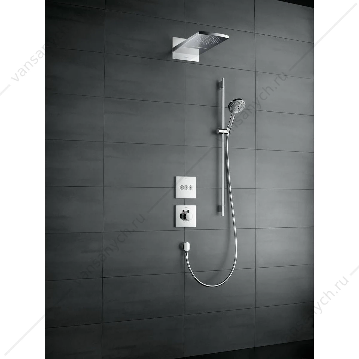 Душевой гарнитур Raindance Select S 120 3 jet 90 см хром/белый HANSGROHE  26631400