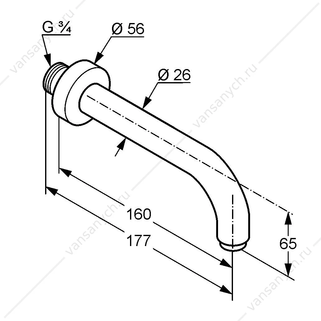 Излив для ванны KLUDI BOZZ  DN 20, 3850505