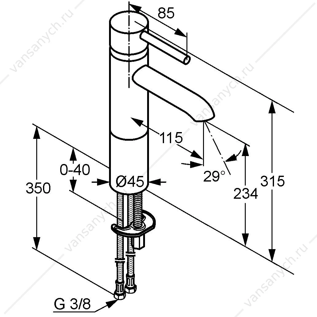 Смеситель для раковины KLUDI BOZZ xfib DN 15, 382960576