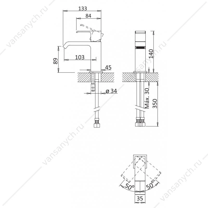 Смеситель для раковины CEZARES PORTA-LS1-01, хром