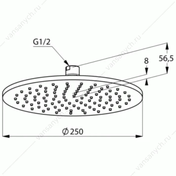 Верхний душ KLUDI A-QA, круглый, плоский, 250 мм, чёрный мат. 6432587-00