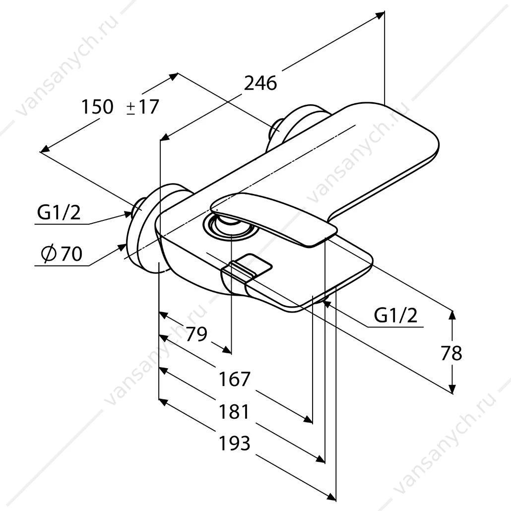 Смеситель для ванны и душа KLUDI BALANCE , 524450575